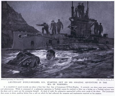 D&39;Oyly-Hughes中尉RN于1915年8月在马尔莫拉海（Sea of Marmora）开始他的惊人冒险之旅 作者 查尔斯·爱德华·迪克森